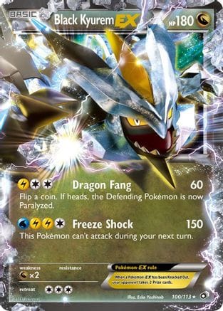 'Pokemon - 'Black Kyurem EX 100  - Holofoil Legendary Treasures - Ultra Rare