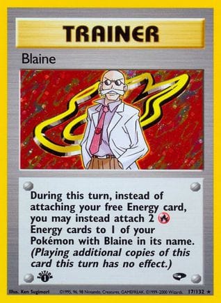 'Pokemon - 'Blaine (17) 017/132  - Unlimited Holofoil Gym Challenge - Holo Rare