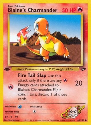 'Pokemon - 'Blaine's Charmander 060/132  - Unlimited Gym Challenge - Common