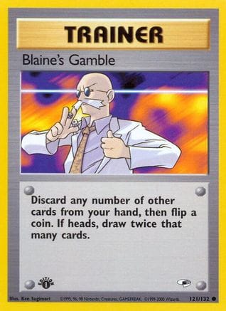 'Pokemon - 'Blaine's Gamble 121/132  - Unlimited Gym Heroes - Common