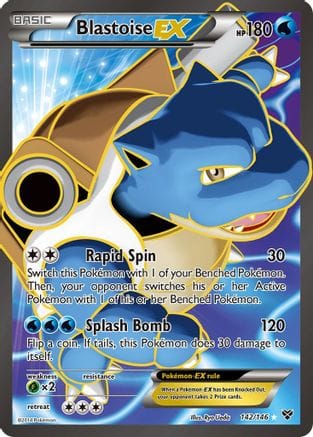 'Pokemon - 'Blastoise EX (142 Full Art) 142  - Holofoil XY Base Set - Ultra Rare