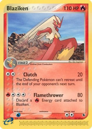 'Pokemon - 'Blaziken 015/109  Ruby and Sapphire - Rare