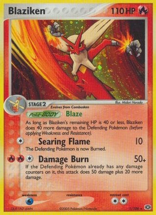 'Pokemon - 'Blaziken 001  Emerald - Holo Rare