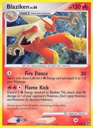 'Pokemon - 'Blaziken 001  - Reverse Holofoil Great Encounters - Holo Rare