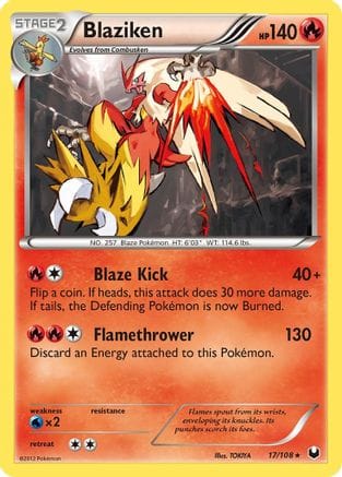 'Pokemon - 'Blaziken 017  - Holofoil Dark Explorers - Holo Rare