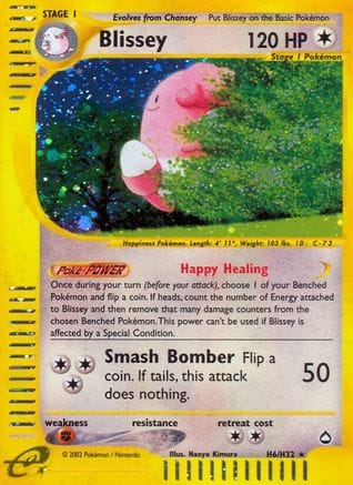 'Pokemon - 'Blissey (H6) 0H6  - Holofoil Aquapolis - Holo Rare