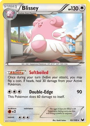 'Pokemon - 'Blissey 082  - Reverse Holofoil Dark Explorers - Holo Rare