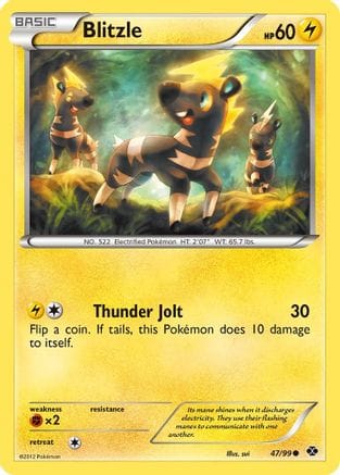 'Pokemon - 'Blitzle 047  - Reverse Holofoil Next Destinies - Common