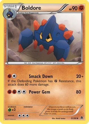 'Pokemon - 'Boldore (51) 051  - Reverse Holofoil Emerging Powers - Uncommon