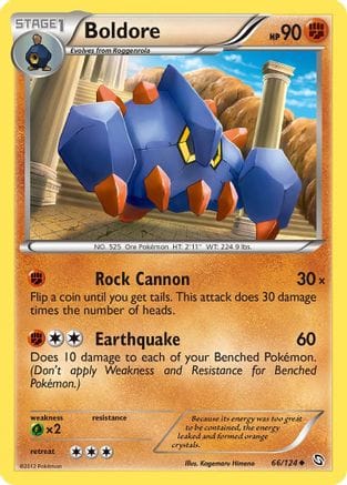 'Pokemon - 'Boldore 066  Dragons Exalted - Uncommon
