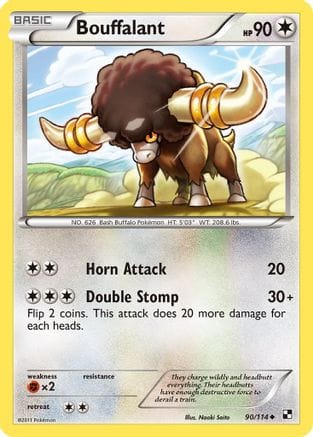 'Pokemon - 'Bouffalant (90) 090  Black and White - Uncommon