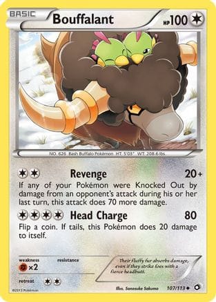 'Pokemon - 'Bouffalant 107/113  Legendary Treasures - Uncommon