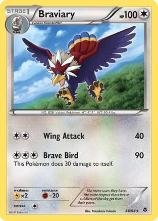 'Pokemon - 'Braviary 088  - Reverse Holofoil Emerging Powers - Holo Rare