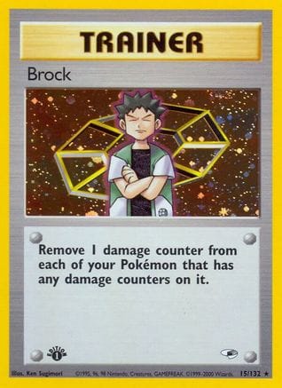 'Pokemon - 'Brock (15) 015/132  - Unlimited Holofoil Gym Heroes - Holo Rare