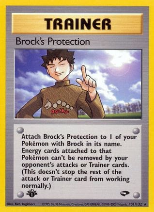 'Pokemon - 'Brock's Protection 101/132  - Unlimited Gym Challenge - Rare