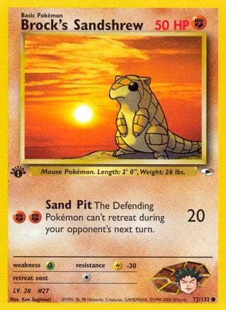 'Pokemon - 'Brock's Sandshrew (72) 072/132  - 1st Edition Gym Heroes - Common