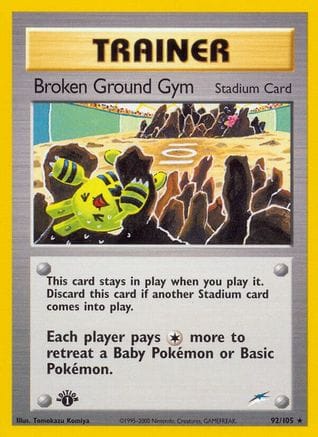 'Pokemon - 'Broken Ground Gym 092  - 1st Edition Neo Destiny - Rare