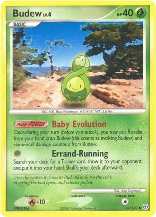 'Pokemon - 'Budew 043/130  - Reverse Holofoil Diamond and Pearl - Uncommon