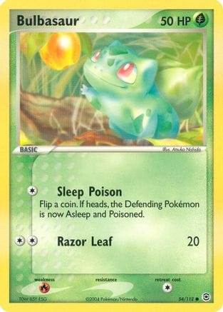 'Pokemon - 'Bulbasaur 054/112  FireRed & LeafGreen - Common