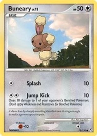 'Pokemon - 'Buneary 073/130  - Reverse Holofoil Diamond and Pearl - Common