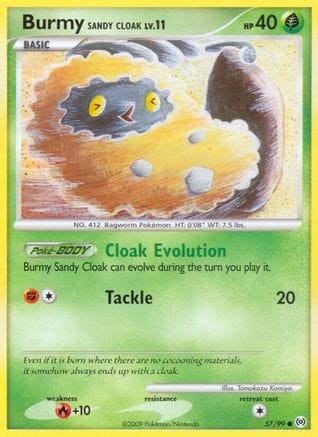 'Pokemon - 'Burmy Sandy Cloak 057/99  - Reverse Holofoil Arceus - Common