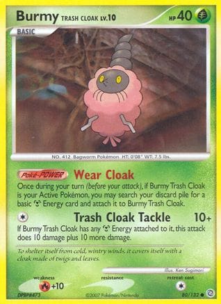 'Pokemon - 'Burmy Trash Cloak 080  - Reverse Holofoil Secret Wonders - Common
