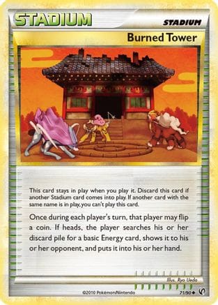 'Pokemon - 'Burned Tower 071/90  - Reverse Holofoil Undaunted - Uncommon