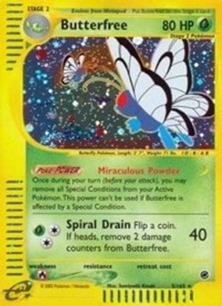 'Pokemon - 'Butterfree (5) 005  - Reverse Holofoil Expedition - Holo Rare