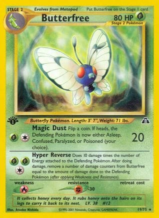 'Pokemon - 'Butterfree 019/75  - Unlimited Neo Discovery - Rare