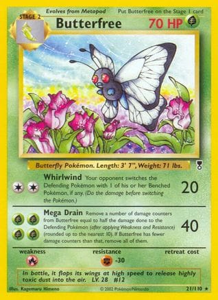 'Pokemon - 'Butterfree 021  Legendary Collection - Rare