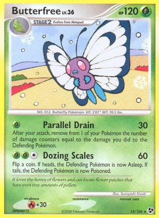 'Pokemon - 'Butterfree 014  - Reverse Holofoil Great Encounters - Rare
