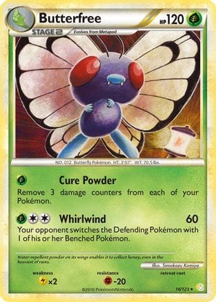 'Pokemon - 'Butterfree 016/123  HeartGold SoulSilver - Rare
