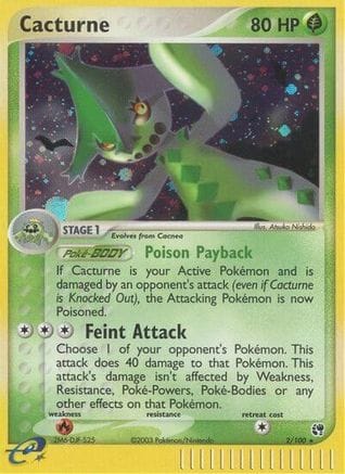 'Pokemon - 'Cacturne 002  - Holofoil Sandstorm - Holo Rare