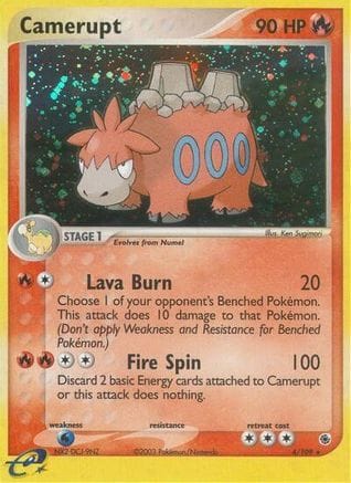 'Pokemon - 'Camerupt 004  - Reverse Holofoil Ruby and Sapphire - Holo Rare