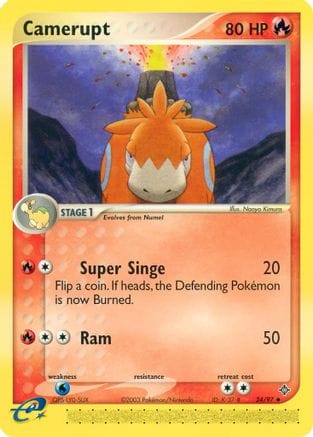 'Pokemon - 'Camerupt 024/97  - Reverse Holofoil Dragon - Uncommon