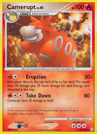 'Pokemon - 'Camerupt 047  Legends Awakened - Uncommon