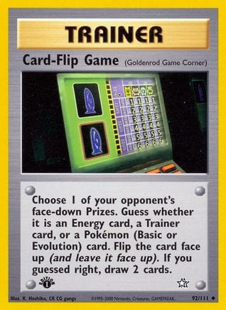 'Pokemon - 'Card-Flip Game (Goldenrod Game Corner) 092/111  - Unlimited Neo Genesis - Uncommon