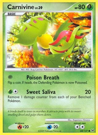 'Pokemon - 'Carnivine (68) 068  Platinum - Common