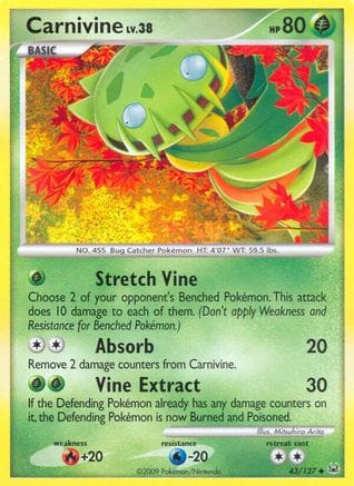 'Pokemon - 'Carnivine (43) 043  Platinum - Uncommon