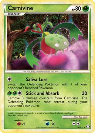 'Pokemon - 'Carnivine 016  - Reverse Holofoil Triumphant - Rare