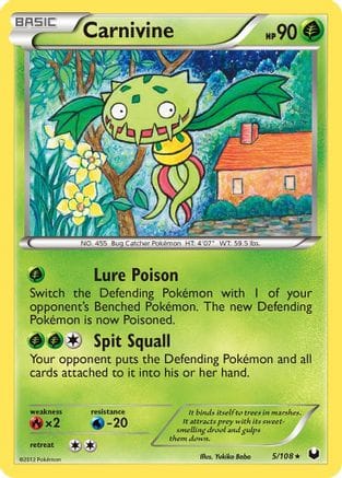 'Pokemon - 'Carnivine 005  - Reverse Holofoil Dark Explorers - Rare