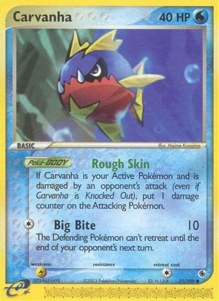 'Pokemon - 'Carvanha 051/109  - Reverse Holofoil Ruby and Sapphire - Common