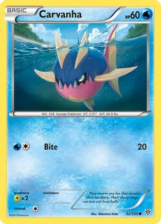 'Pokemon - 'Carvanha 032  Plasma Storm - Common
