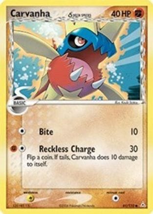 'Pokemon - 'Carvanha (Delta Species) 061/110  - Reverse Holofoil Holon Phantoms - Common