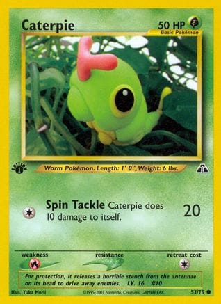 'Pokemon - 'Caterpie 053/75  - Unlimited Neo Discovery - Common