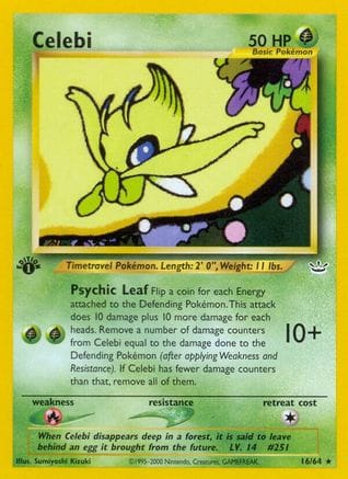 'Pokemon - 'Celebi (16) 016/64  - 1st Edition Neo Revelation - Rare