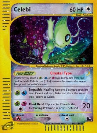 'Pokemon - 'Celebi 145  - Reverse Holofoil Skyridge - Secret Rare