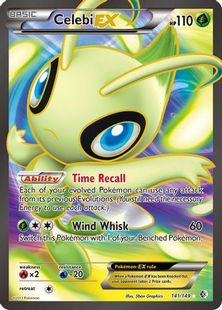 'Pokemon - 'Celebi EX (141 Full Art) 141  - Holofoil Boundaries Crossed - Ultra Rare