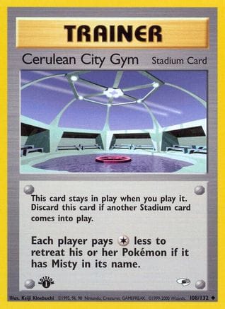 'Pokemon - 'Cerulean City Gym 108/132  - 1st Edition Gym Heroes - Uncommon