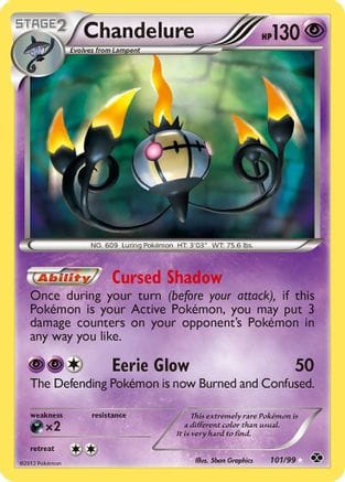 'Pokemon - 'Chandelure (Secret) 101  - Holofoil Next Destinies - Secret Rare